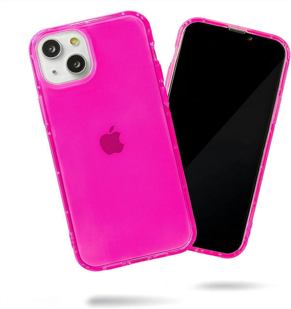 SteepLab Neon Highlighter Case for iPhone, Grippy Jelly Case with Protective Air Pockets (Eye-Catching Hot Pink, iPhone