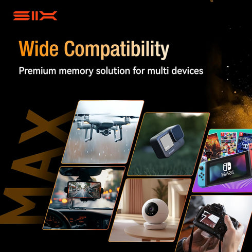SIX M200 128GB 190MB/s 4K A2, U3, V30 128GB Micro SD Card Read Up to for UHD Continuous Recording - microSDXC Memory
