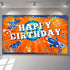 Dart Battle Happy Birthday Backdrop - Party Decorations Photo Background for Kids Boys Birthday Table