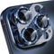 Choiche Bling Camera Lens Protector for iPhone 15 Pro/Pro Max, 9H Tempered Glass, Glitter-Titanium Blue, Metal Ring.
