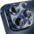 Choiche Bling Camera Lens Protector for iPhone 15 Pro/Pro Max, 9H Tempered Glass, Glitter-Titanium Blue, Metal Ring.