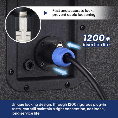 Pack of 8 NL4FC Speakon Connectors, 4 Pole Speak-ON Connector with Twist Lock for Amplifier to Speaker