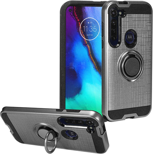 for Motorola Moto G Stylus XT2043, Moto G Power XT2041 (2020 Version) - Hybrid Phone Case with Ring Stand