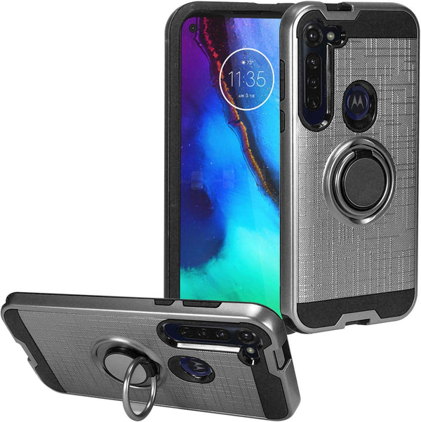 for Motorola Moto G Stylus XT2043, Moto G Power XT2041 (2020 Version) - Hybrid Phone Case with Ring Stand