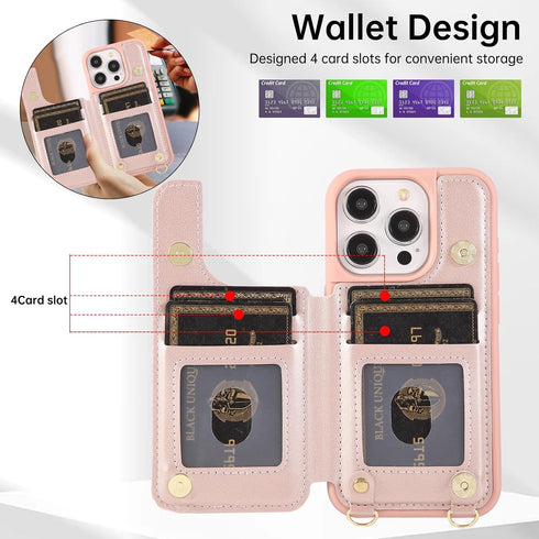 Jcxtrombulous 12/12 for iPhone Pro Wallet Case with Card Holder Slots and Strap, RFID Blocking Magnetic Flip Folio