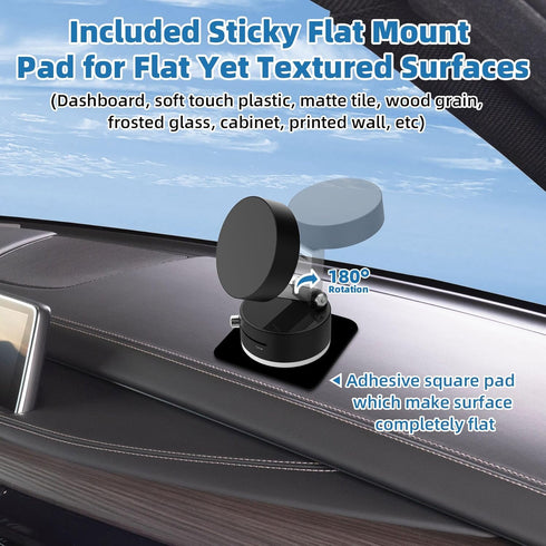 Gimswi 17 Vacuum Magnetic Phone Holder with Metal Ring Compatible with iPhone Samsung All Phone, Portable Universal
