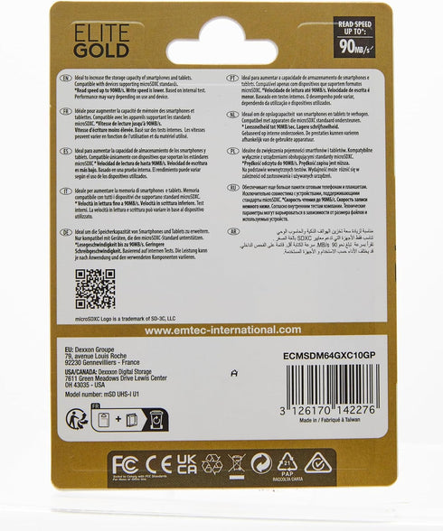 Emtec MicroSDHC UHSI U1 Elite Gold (64GB 1PK)
