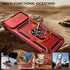 Goton iPhone 15 Plus Case - Heavy Duty Shockproof Bumper with Screen Protector & Slide Camera Cover, Red