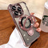 iPhone 14 Pro Max Case with Kickstand, Magnetic Ring Stand, Shockproof Military Grade Protection, Luxury Slim - Pink