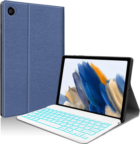 JUQITECH Backlit Keyboard Case for Samsung Galaxy Tab A8 10.5 2022, Smart Soft Case with Bluetooth Keyboard for Galaxy