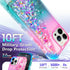 NGB Designed for iPhone 11 Pro-Max Case, Pink/Aqua Glitter Liquid Sparkle Cover with Accessories