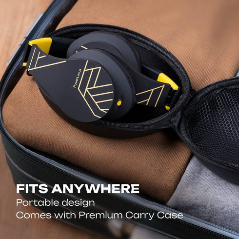 PowerLocus Bluetooth Over-Ear Headphones, Wireless and Wired Headsets with Built-in Mic, Foldable, Micro SD/TF, FM for