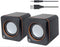 Manhattan USB Powered Stereo Speaker System, Small Size with Volume Control & 3.5 mm Aux Plug, Black Orange