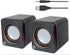 Manhattan USB Powered Stereo Speaker System, Small Size with Volume Control & 3.5 mm Aux Plug, Black Orange