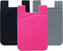 USA Merchant Card Holder for Back of Phone - Silicone Stick on Wallet for Credit Card, ID - 3 Pack (Black, Pink, Grey)