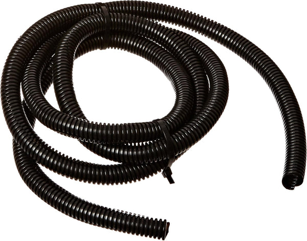 JT&T Products Flex-Guard Convoluted Tubing, 1/2" Diameter, Split Seam, Black, 7 Ft. Cut