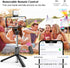 Selfie Stick Tripod with Fill Light, Extendable Selfie Stick with Detachable Wireless Remote, Flexible Phone Tripod