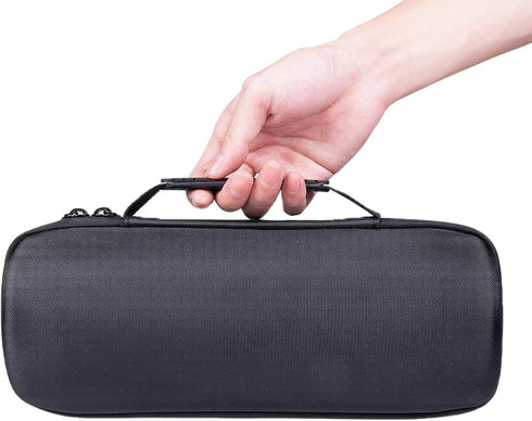 co2CREA Hard Travel Case for JBL Charge 4 / JBL Charge 5 Waterproof Bluetooth Speaker (Black Outside, Red Inside)