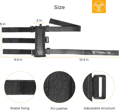 TREBLAB Bluetooth Speaker Mount - Universal Adjustable Strap Holder for Bike, Golf Cart Railing, Compatible with Most