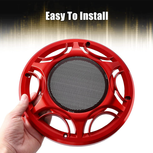 X AUTOHAUX 2pcs 8 Inch Car Metal Audio Speaker Grill Cover, Mesh Woofer Horn Guard Decorative Circle Grille Protector