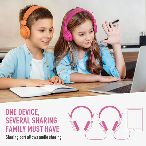 5-Pack K-12th 85dB 3.5mm AILIHEN Kids Headphones Wired Bulk for Grade, School & Classroom, with Microphone, Volume