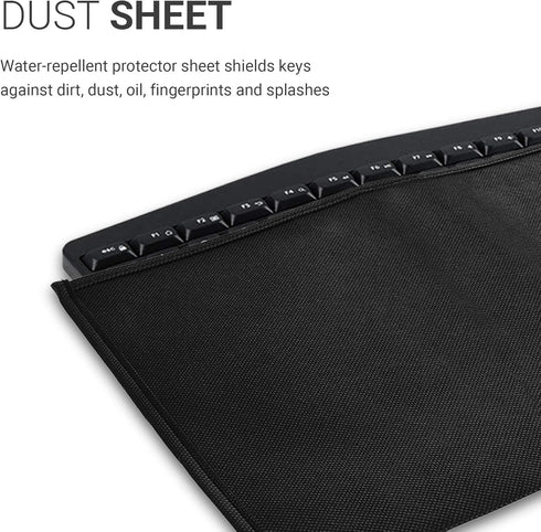 kwmobile Dust Cover for Universal Keyboard (L) - Black Computer Keyboard Protector Fabric Case