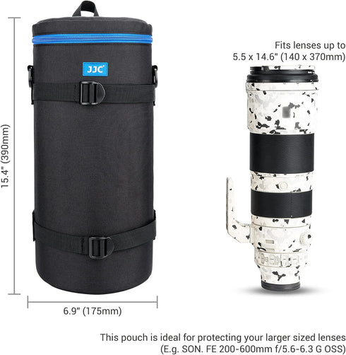 JJC Camera Lens Pouch Case for Sony FE 200-600mm, Nikon Z 600mm & 180-600mm Lens, Zipper Polyester Bag