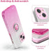 Slim Glitter Case for iPhone 13 with 360° Ring Holder Kickstand, Shock-Absorbent Protective Cover (Pink)