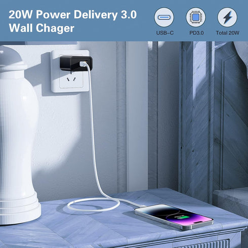 5 Pack USB C Wall Charger Block, Boxeroo Dual Port PD Power Delivery Fast Charging Adapter for iPhone 15 Pro Max