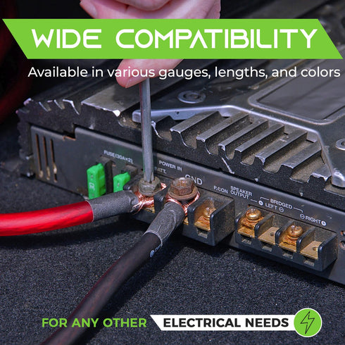 GearIT 1/0 Gauge Wire (10ft - Red Translucent), Copper Clad Aluminum CCA, Car Audio Speaker Power/Ground