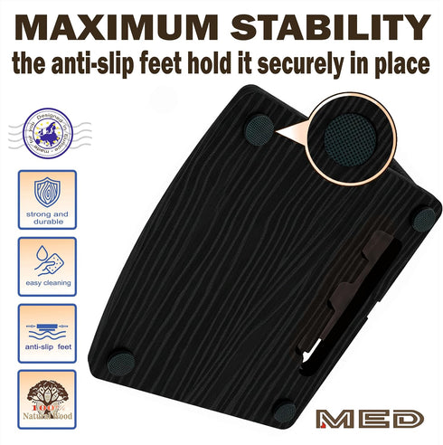 MED Wood Phone Docking Station Nightstand Desk Organizer for Phone, Watch, Wallet & Tablet Gift for Men, Husband, Dad