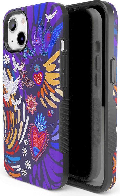 Casely iPhone 14 Plus Case | Viva La Vida | Frida Kahlo Floral Collage | MagSafe Compatible