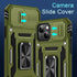 DEERLAMN iPhone 13 & 14 Case, Olive Green, Military Grade Shockproof, Slide Camera Cover + 2 Screen Protectors,
