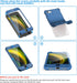ORETECH iPhone 7 Plus & 8 Plus Case with 2 x Tempered Glass Screen Protector, Anti-Slip Hard PC + Soft TPU - Blue