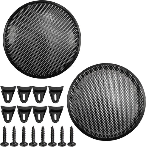 Fielect 2Pcs 12 inch Black Speaker Grill Cover Mesh for Car Audio SubWoofer Grille Protector