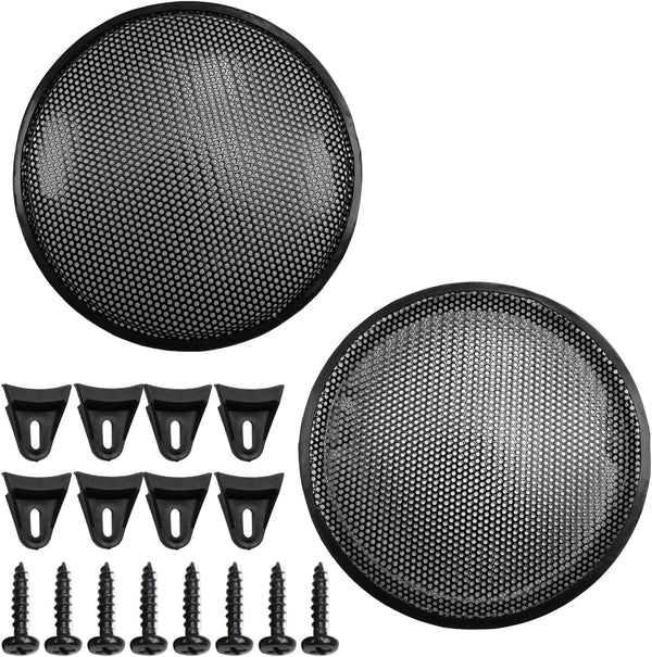 Fielect 2Pcs 12 inch Black Speaker Grill Cover Mesh for Car Audio SubWoofer Grille Protector