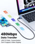 USB C Cable Right Angle, 2-Pack 1.6ft USB A to USB C Charger Cable 90 Degree Braided Fast Charging Cord for iPhone