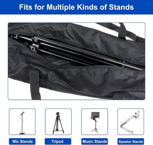 47 Inch 600D Tripod Carrying Case - Oxford Tripod Bag with Shoulder Straps and Dual Handles Full Zippers for Lights