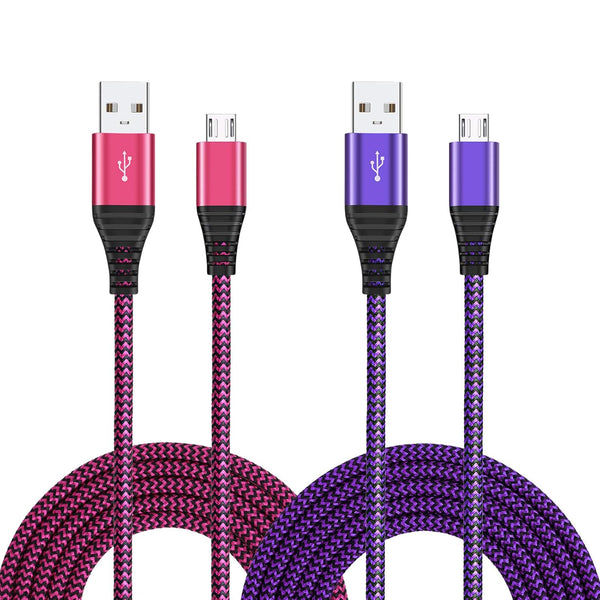 Micro USB Cable 10FT - OKRAY 2-Pack Long Braided USB-A to Micro USB Fast Charging Cords for Android