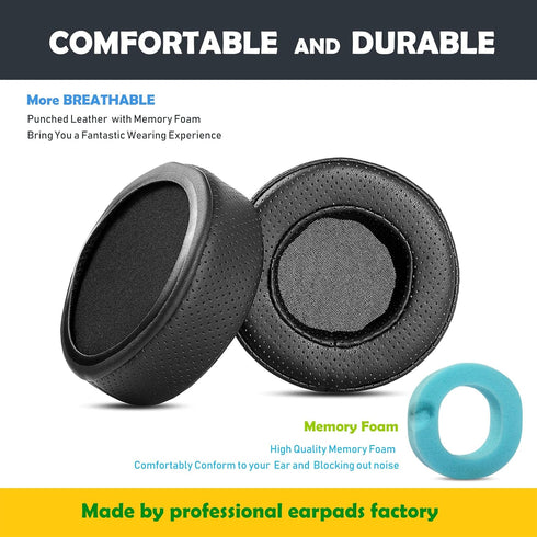 Replacement Earpads for Pioneer HDJ-X5, X7, X10 Headphones - Breathable Protein Leather & Memory Foam Cushions.