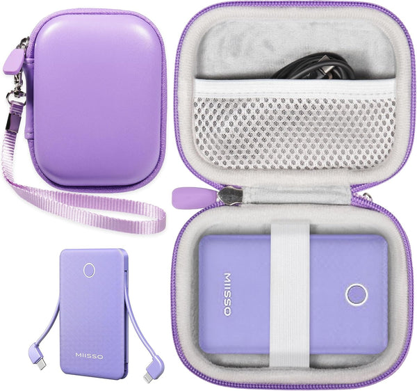 GETGEAR Case for Miisso Ultra Slim Built-in Cables Power Bank (Purple)