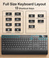 Hamile 3-Level 2.4GHz Quiet Wireless Keyboard and Mouse Combo DPI Silent Mouse, Full-Size Ergonomic Wrist Rest