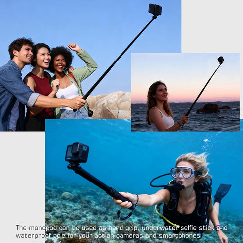 GEPULY 13 12 11 10 9 8 7 6 5 6 5 Waterproof Selfie Stick Pole Hand Grip Adjustable Underwater Monopod for GoPro Hero