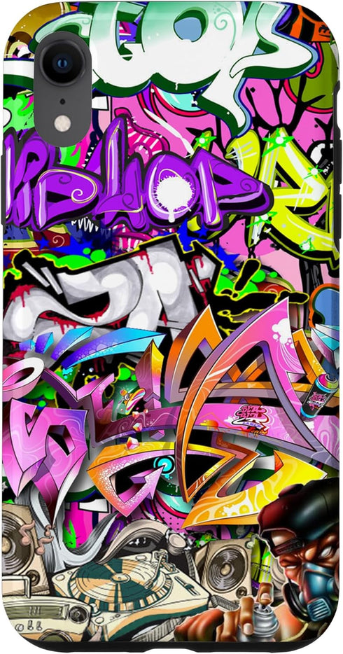 iPhone XR Graffiti Street Art Case, Colorful Urban Hip Hop Design
