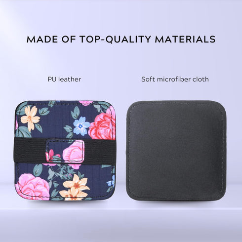 Eco-Fused 6X Glitter Floral Microfiber Screen Cleaning Pads, Wipes for Electronics, Glasses, Tablets, Laptops