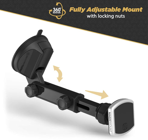Scosche MPWDEX2-XTSP MagicMount Pro Extendo Magnetic Phone Holder, Suction Cup Phone Mount for Car