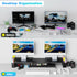 2 Spacrea Metal Desk Organizers and Accessories, Dual Monitor Stand Riser with Drawer and Pen Holders, Book Racks, Desk
