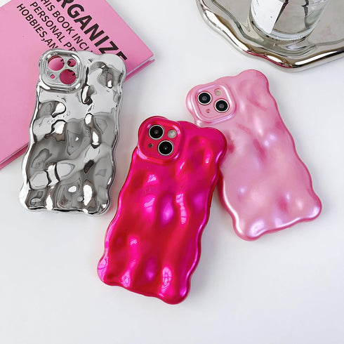 Qokey Bling Glitter Phone Case for iPhone 15 Pro Max, Shockproof Camera Lens Protection, Warm Rose