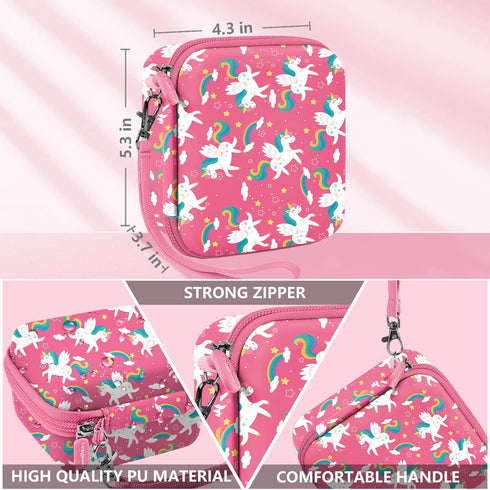 Leayjeen Kids Camera Case for ESOXOFFORE/Dylanto/GKTZ/HiMont/CAMCLID Instant Print Camera, Pink Unicorn (Case Only)