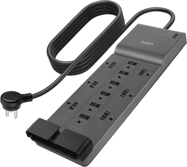 Belkin 12-Outlet Surge Protector Power Strip w/ 12 AC Outlets & 8ft Flat